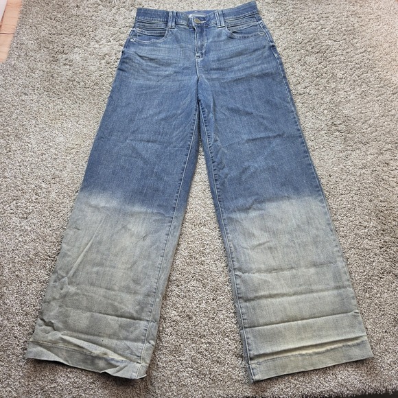 Democracy Denim - Democracy Jeans Womens 10 Blue Light Wash Wide-Leg Relaxed Mid Rise 30x33.5